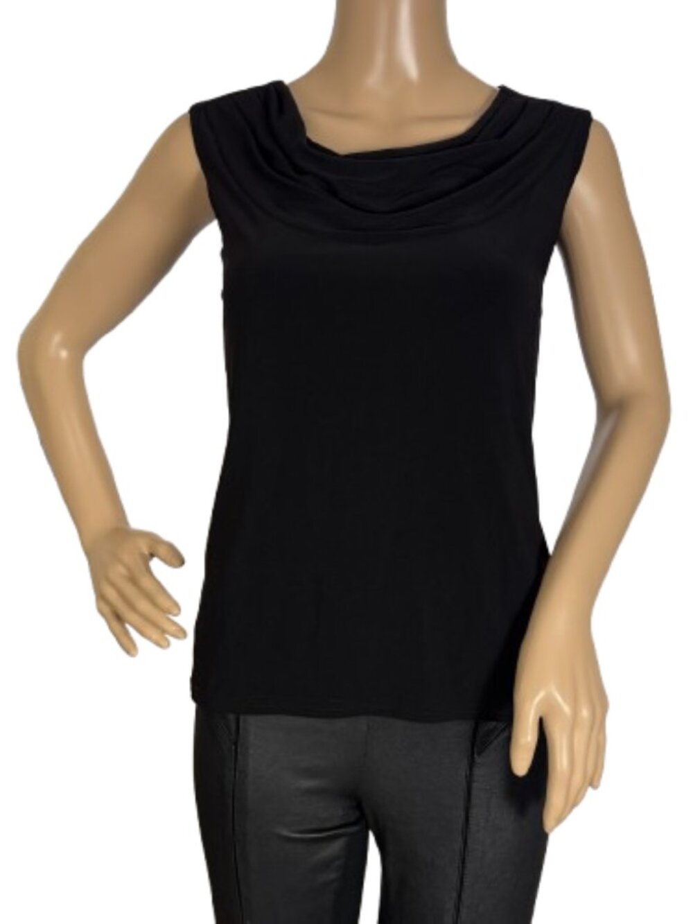 Joseph Ribkoff Black Cowl Neck Sleeveless Blouse - Picture 2 of 7